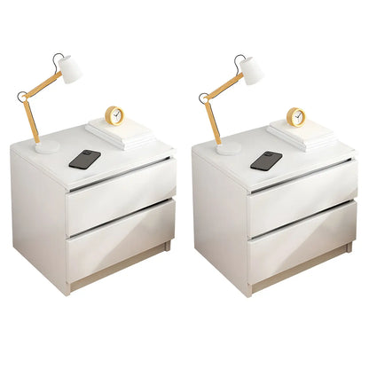 Modern Wood White Bedside Nightstand Drawer Storage