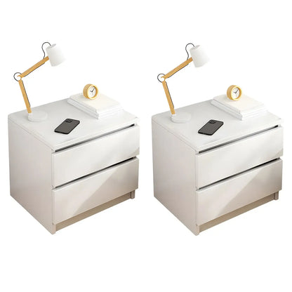 Modern Wood White Bedside Nightstand Drawer Storage