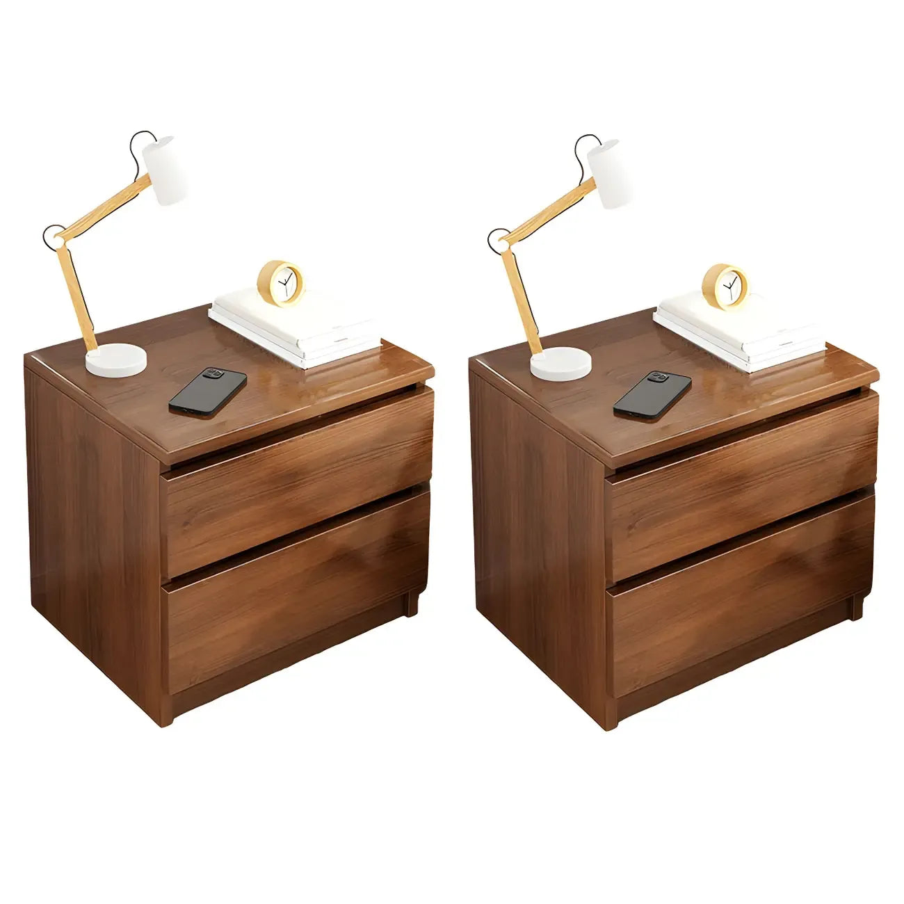 Modern Wood White Bedside Nightstand Drawer Storage