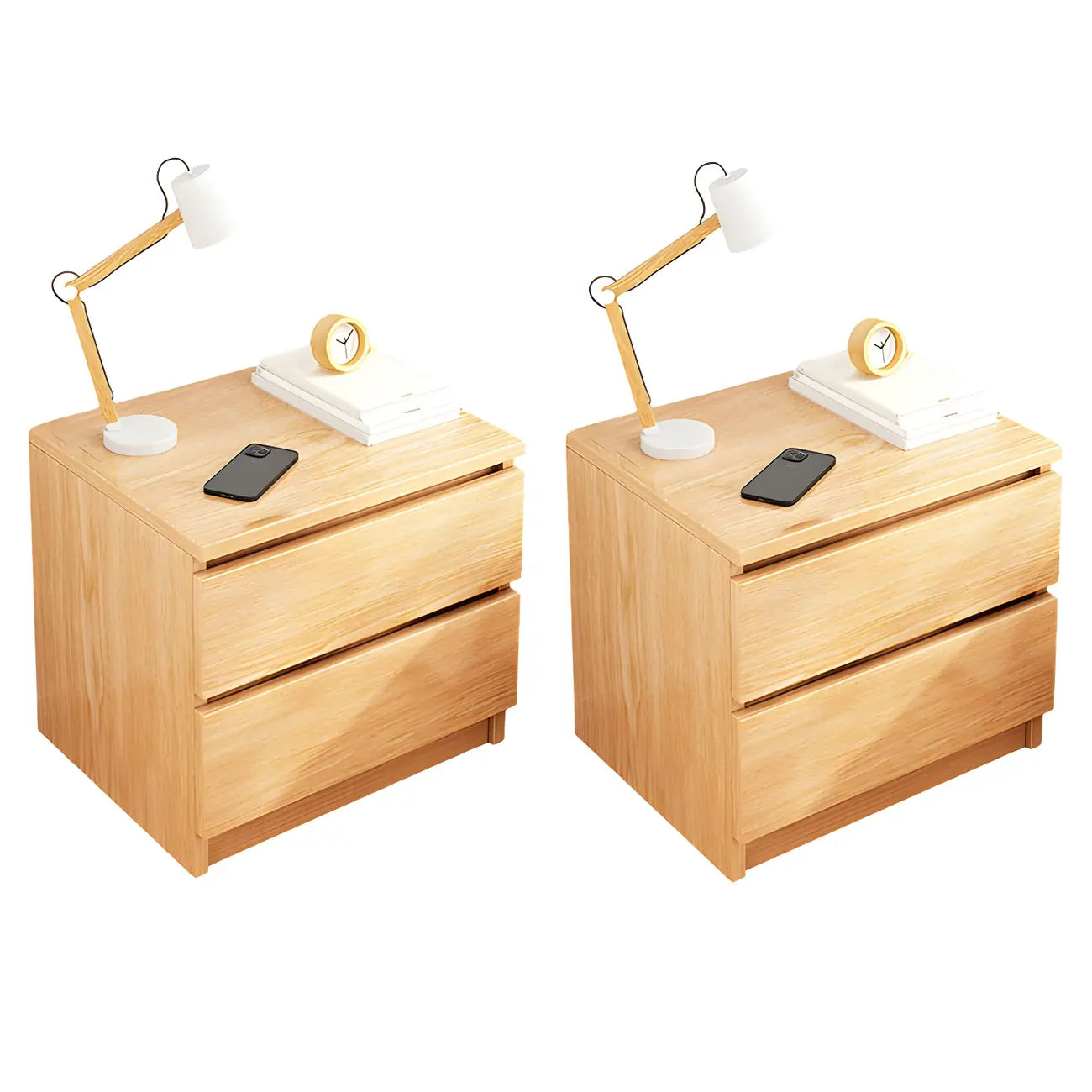 Modern Wood White Bedside Nightstand Drawer Storage