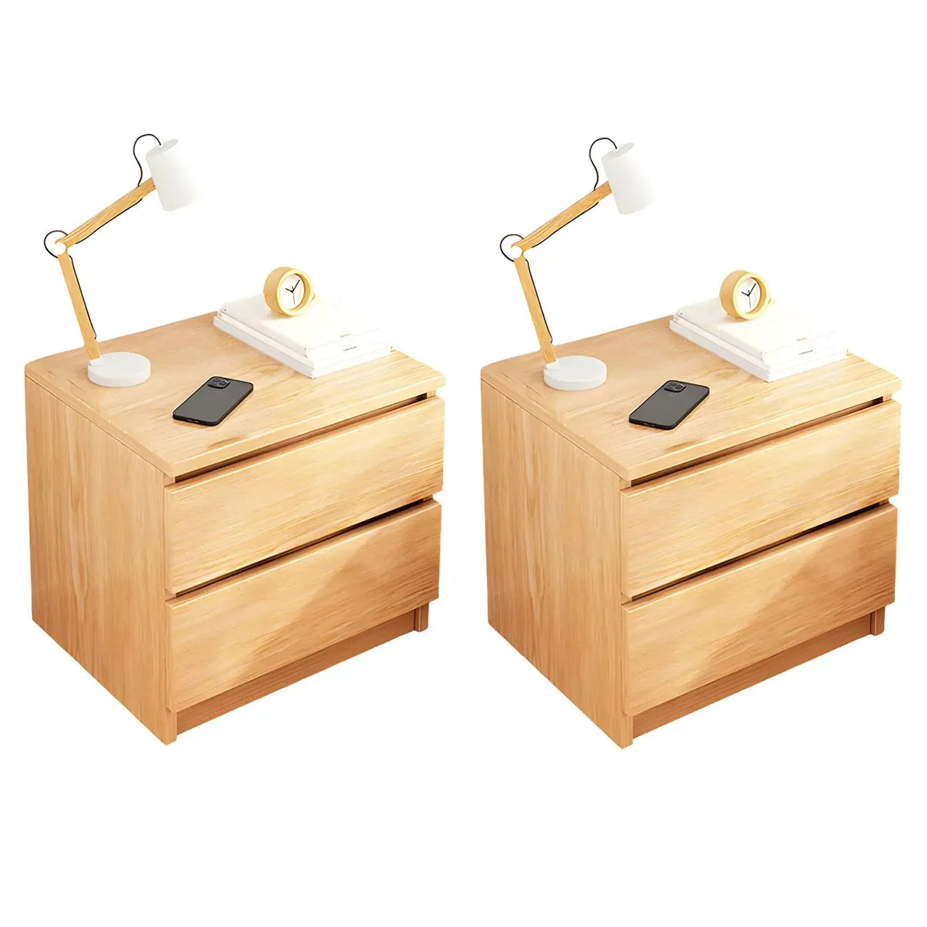 Modern Wood White Bedside Nightstand Drawer Storage