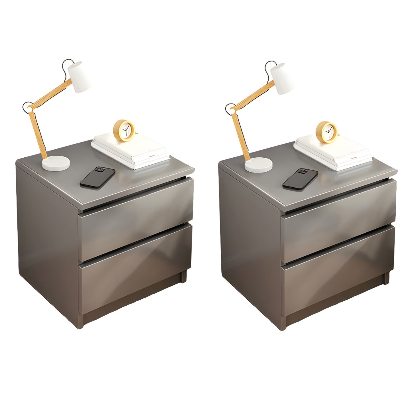 Modern Wood White Bedside Nightstand Drawer Storage