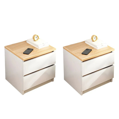 Modern Wood White Bedside Nightstand Drawer Storage