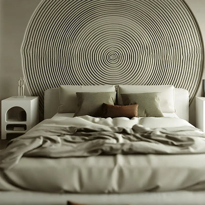 Rectangular White Wood Arched Open Storage Nightstand