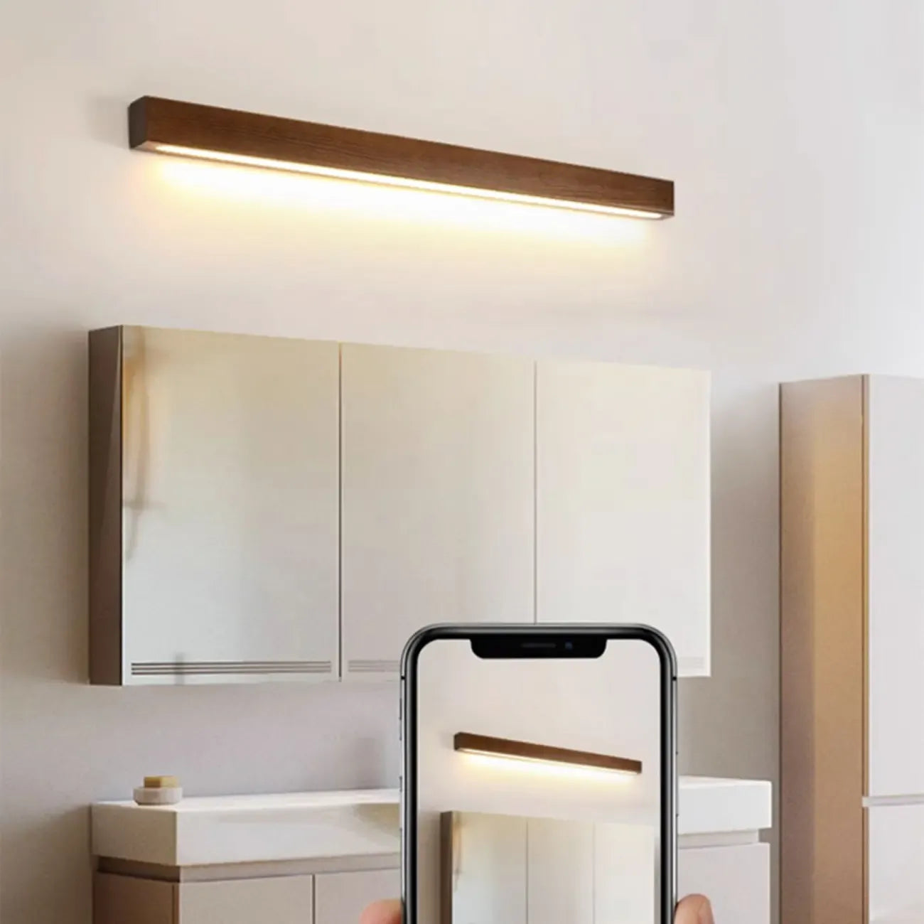 Indoor Minimalist Wooden Linear LED Wall Light