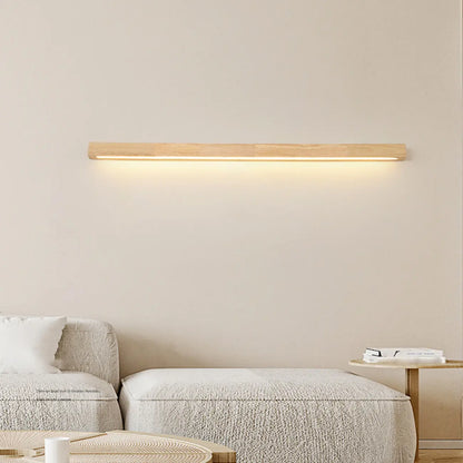 Indoor Minimalist Wooden Linear LED Wall Light