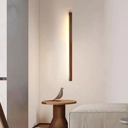 Indoor Minimalist Wooden Linear LED Wall Light