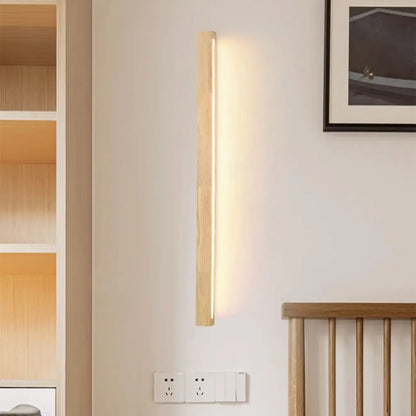 Indoor Minimalist Wooden Linear LED Wall Light