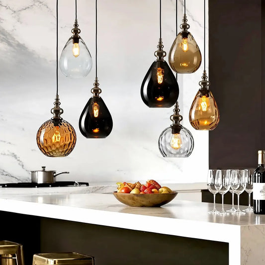 Dune Color Glass Drop Pendant Light for Home Decor