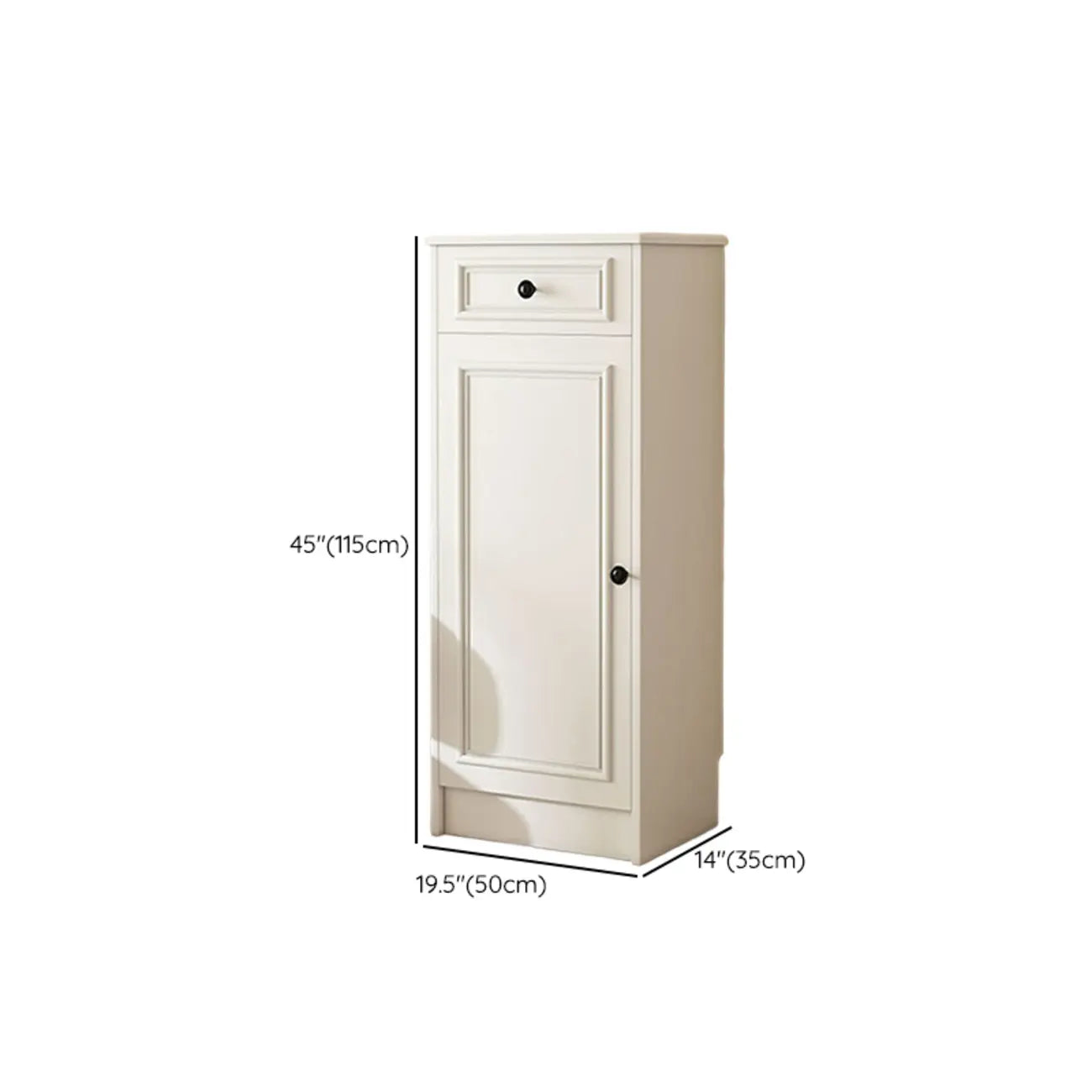 Modern Slim White Shoe Cabinet with Drawer for Hallway