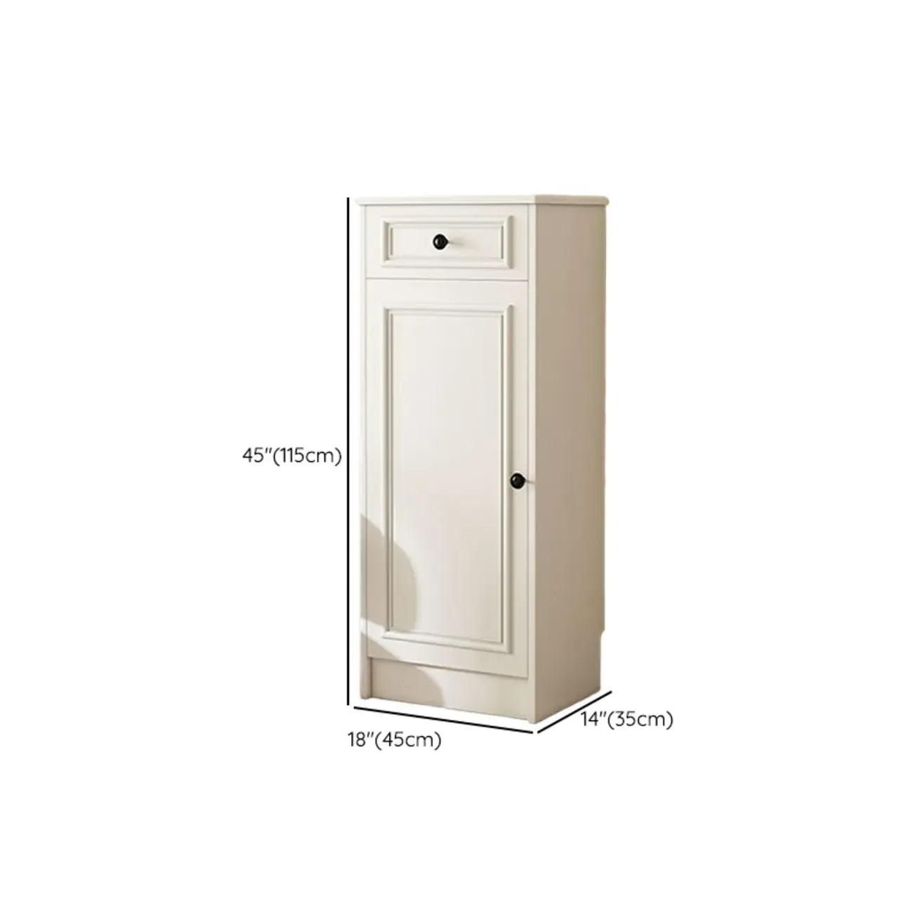 Modern Slim White Shoe Cabinet with Drawer for Hallway
