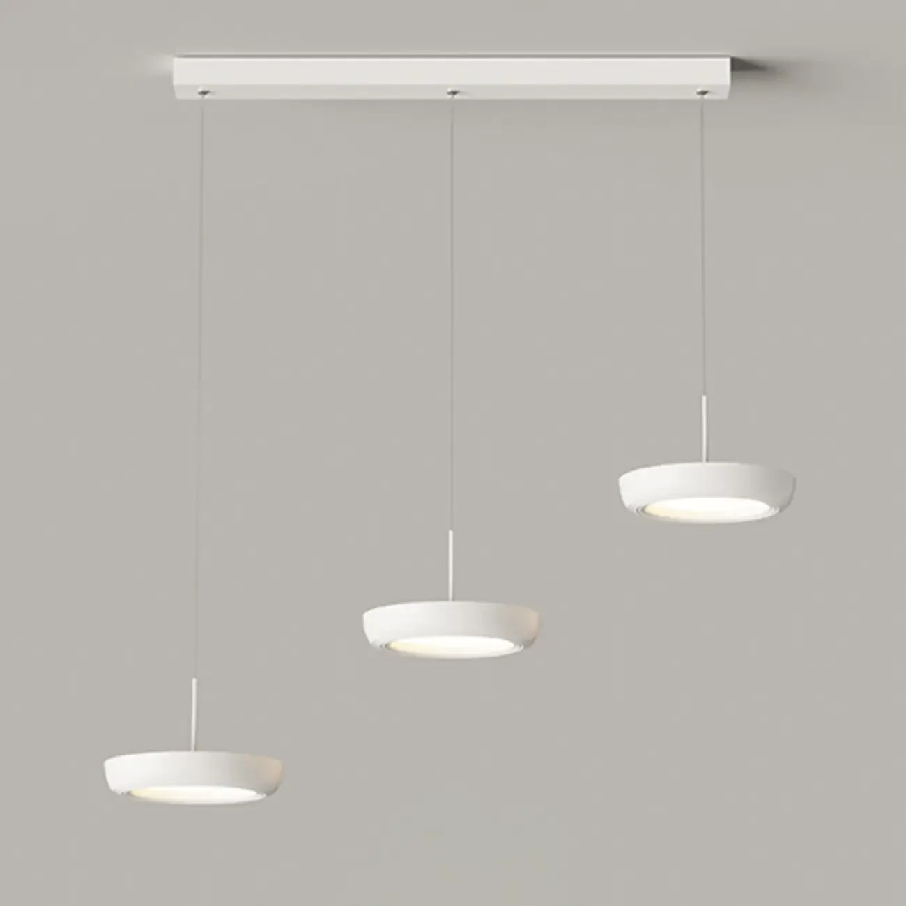 Sleek Metal Round Dimmable LED Island Pendant Light for Kitchen