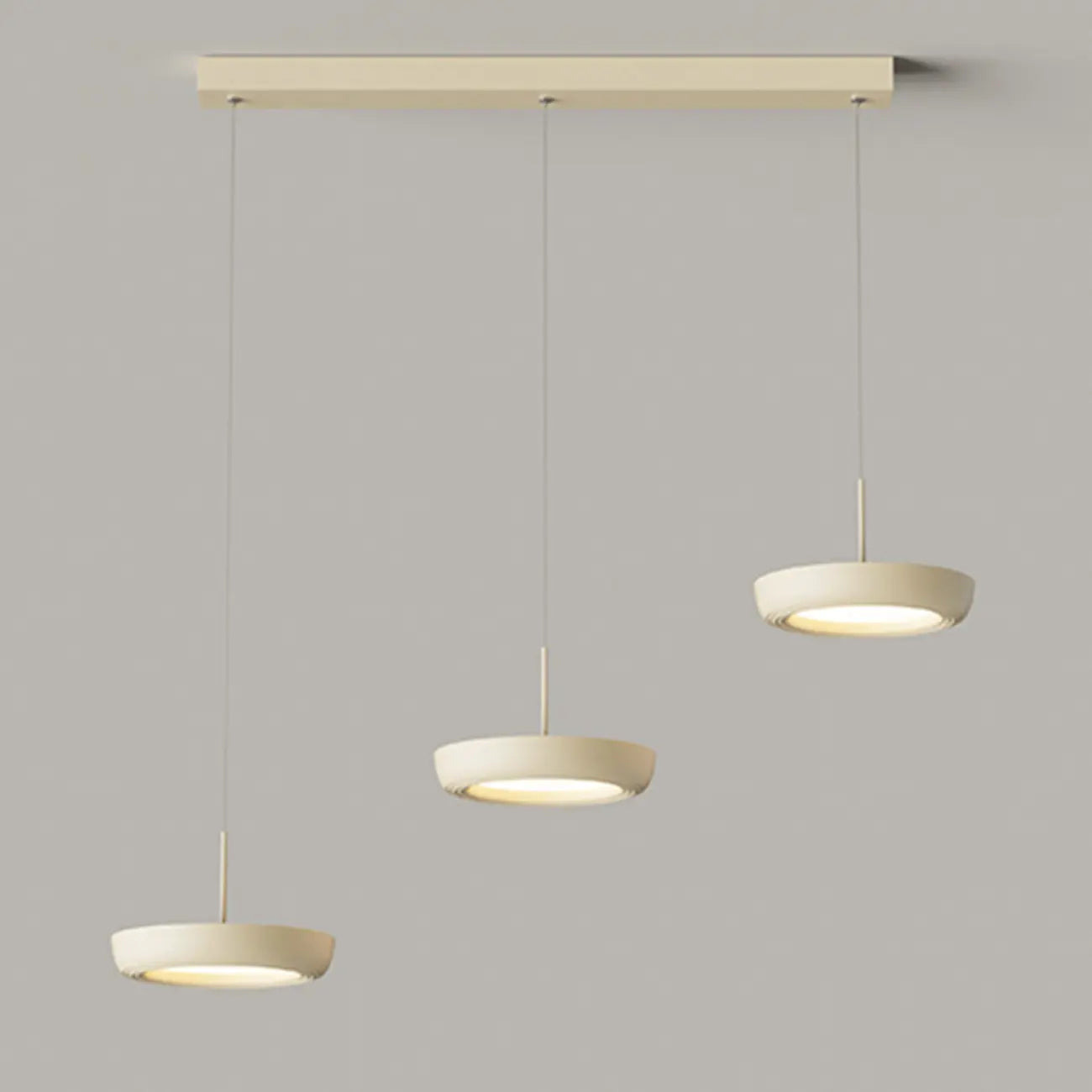 Sleek Metal Round Dimmable LED Island Pendant Light for Kitchen