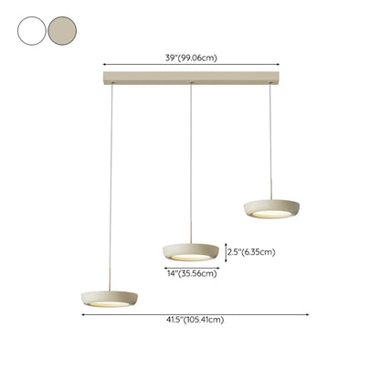 Sleek Metal Round Dimmable LED Island Pendant Light for Kitchen