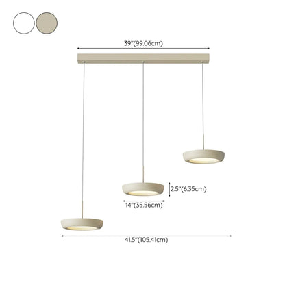 Sleek Metal Round Dimmable LED Island Pendant Light for Kitchen