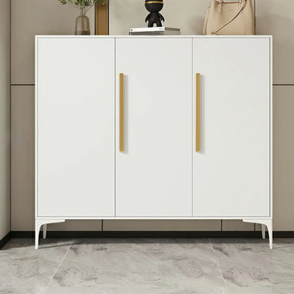 Modern White-Gray Metal Hallway Shoe Storage Cabinet