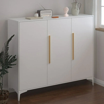 Modern White-Gray Metal Hallway Shoe Storage Cabinet