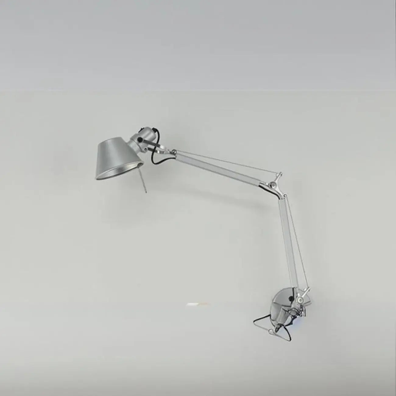 Industrial Silver Aluminum Adjustable Swing Arm Wall Light