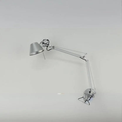 Industrial Silver Aluminum Adjustable Swing Arm Wall Light