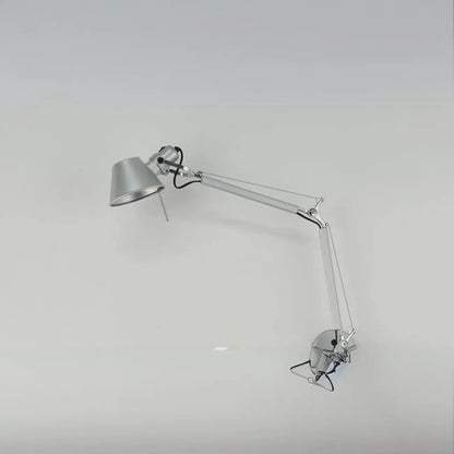 Industrial Silver Aluminum Adjustable Swing Arm Wall Light