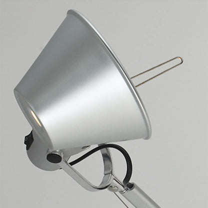 Industrial Silver Aluminum Adjustable Swing Arm Wall Light