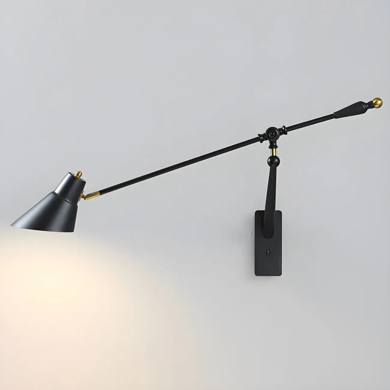 Geometric Metal Adjustable Swing Arm Wall Light