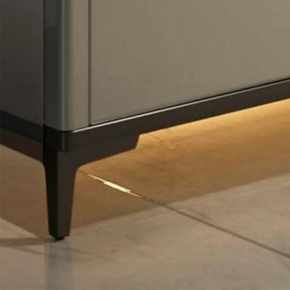 Sleek Entryway Wooden Shoe Storage Cabinet with Glass Top