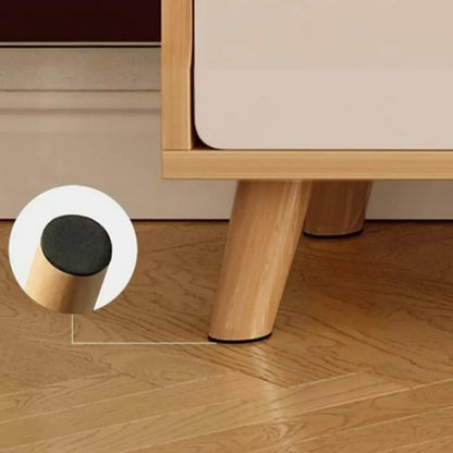 78.7 Natural Wood Open Storage Drawers TV Stand with Legs