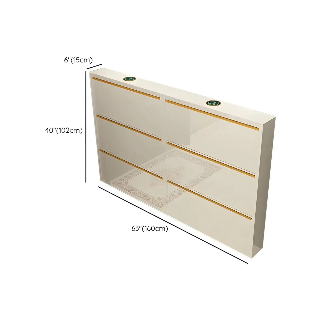 Gloss Black Wall Mounted Wooden Slim Drop Front Shoe Cabinet