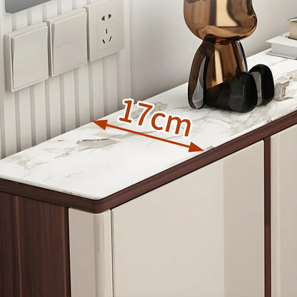 Rectangular Wood Entryway Beige Shoe Storage Cabinet