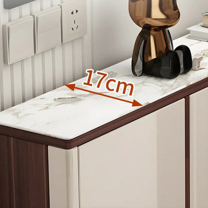 Rectangular Wood Entryway Beige Shoe Storage Cabinet