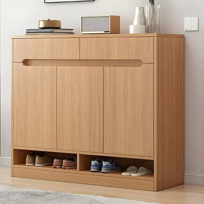 Entryway Adjustable Wooden Shoe Storage Cabinet with Doors