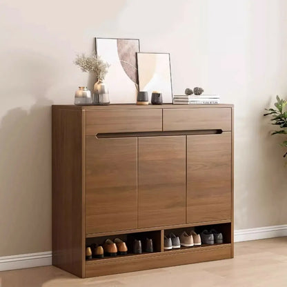 Entryway Adjustable Wooden Shoe Storage Cabinet with Doors
