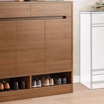 Entryway Adjustable Wooden Shoe Storage Cabinet with Doors