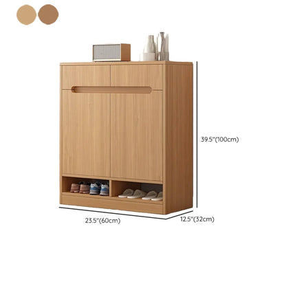 Entryway Adjustable Wooden Shoe Storage Cabinet with Doors