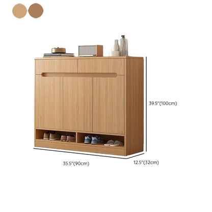 Entryway Adjustable Wooden Shoe Storage Cabinet with Doors