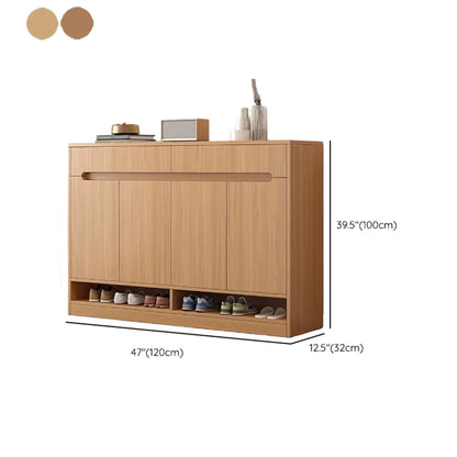 Entryway Adjustable Wooden Shoe Storage Cabinet with Doors