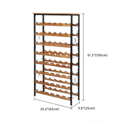 48 Bottle 8 Tier Wine Bottle Rack Freestanding Floor with Wooden Top