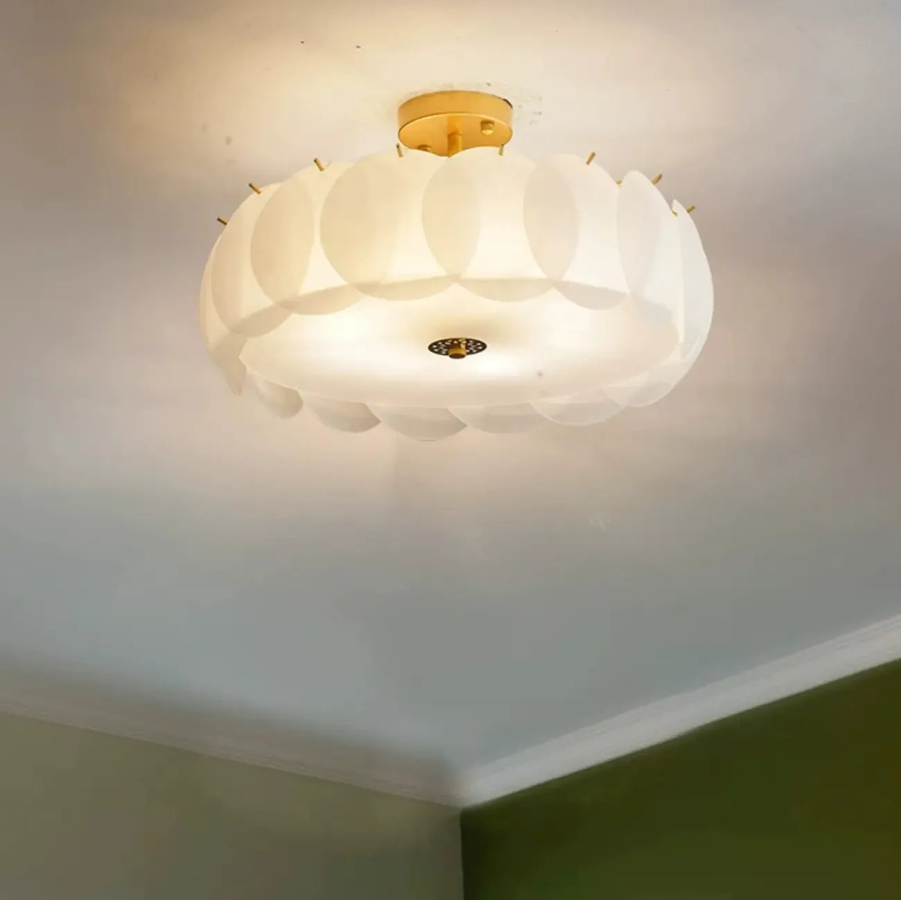 6/8 Lights Modern Gold Semi Flush Ceiling Light for Home