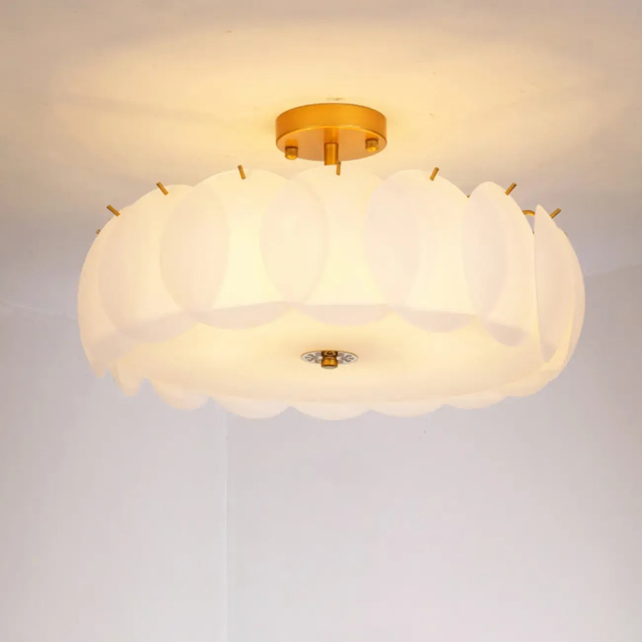 6/8 Lights Modern Gold Semi Flush Ceiling Light for Home