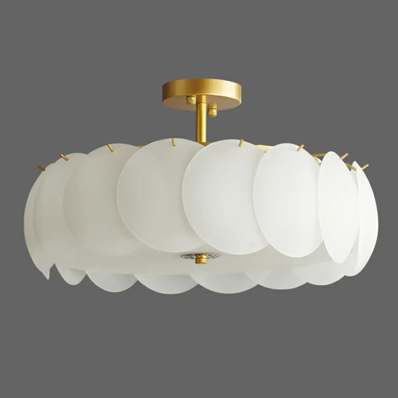 6/8 Lights Modern Gold Semi Flush Ceiling Light for Home