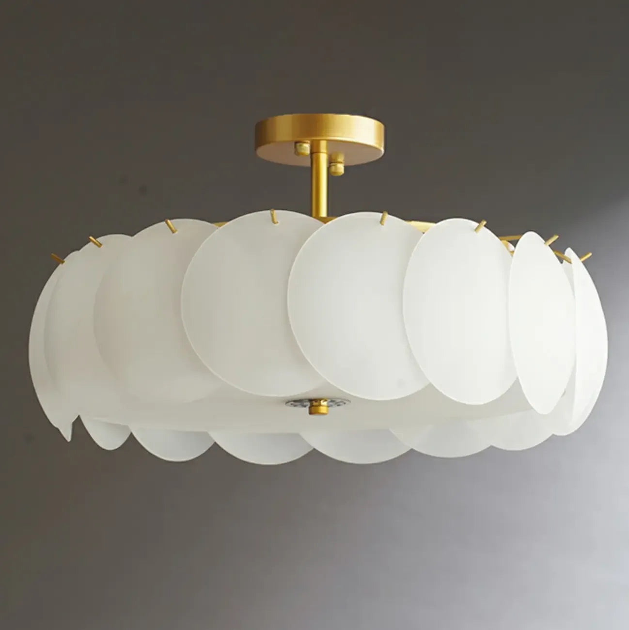 6/8 Lights Modern Gold Semi Flush Ceiling Light for Home