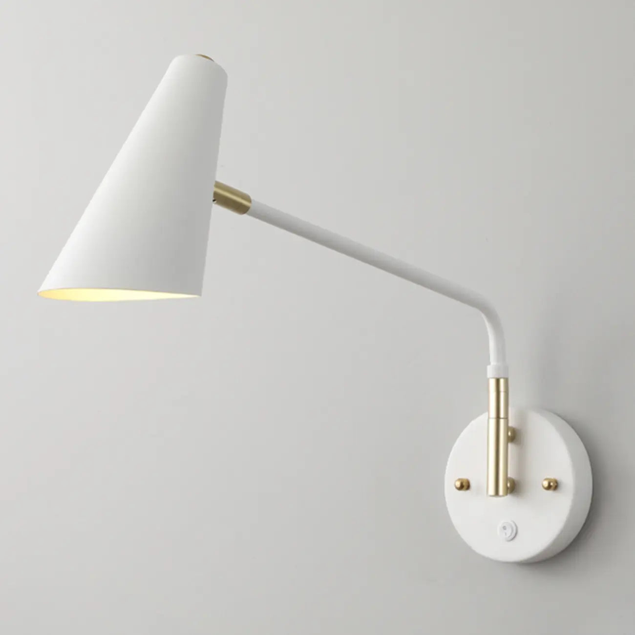 Modern White Metal Adjustable Swing Arm Wall Light