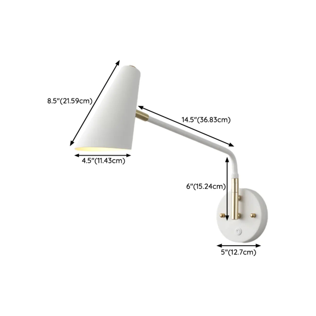 Modern White Metal Adjustable Swing Arm Wall Light