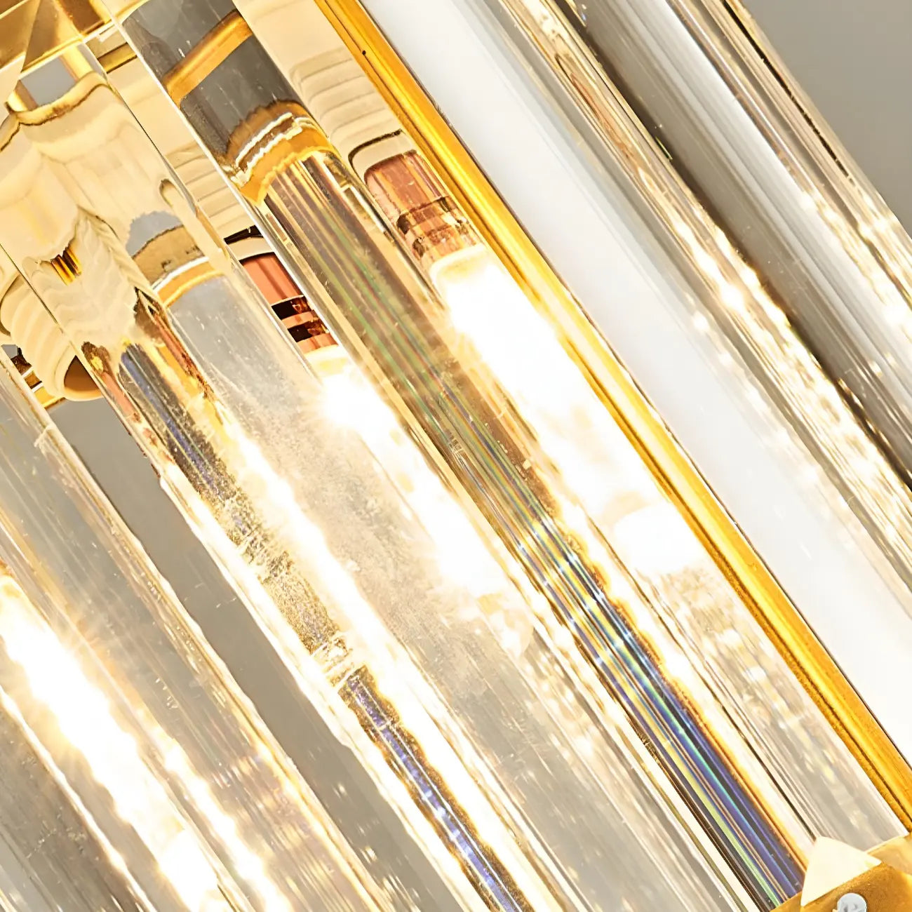 3-Light Gold Crystal Geometric Island Pendant Light for Kitchen