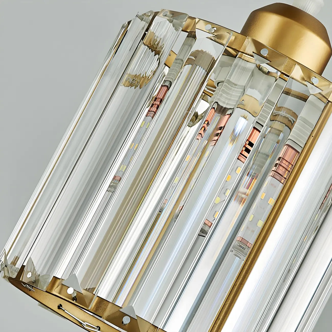 3-Light Gold Crystal Geometric Island Pendant Light for Kitchen