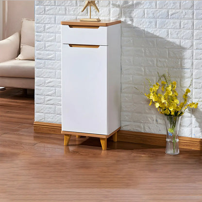 Entryway White Solid Wood Shoe Storage Cabinet