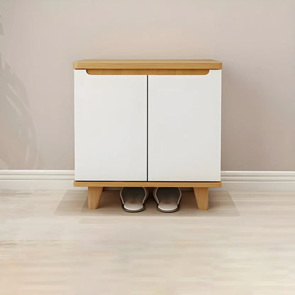 Entryway White Solid Wood Shoe Storage Cabinet