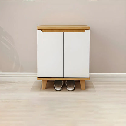 Entryway White Solid Wood Shoe Storage Cabinet