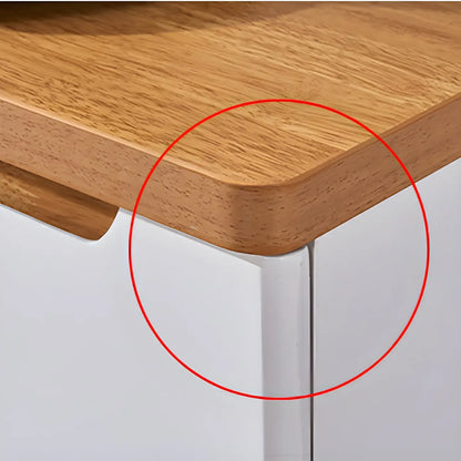 Entryway White Solid Wood Shoe Storage Cabinet